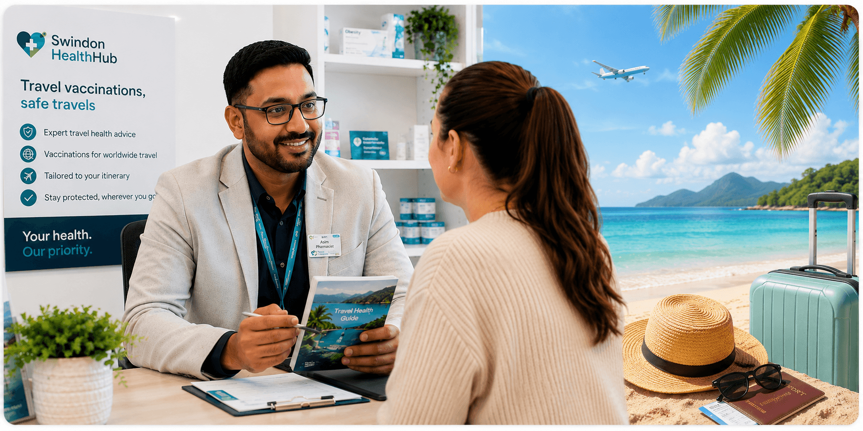 Travel clinic consultation and holiday travel preparation at Swindon Health Hub